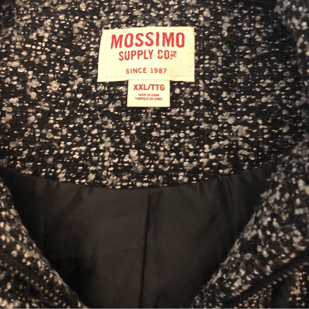 Mossimo Fleece Lined Collar Hood Vest Faux Fur Trim Black Gray Charcoal - Picture 6 of 13